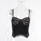 Top women's summer European and American dark wind lace lace black personality suspender chest pad outer wear vest