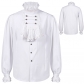 2023 New Euro-American men's pleated shirt medieval clothing steampunk Victorian top inside match