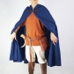 Men's long cape hooded medieval vampire pirate robe old Ranger canary