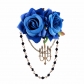 Diablo Get Dead Lolita Rose Lace Gothic Court Retro tassel Brooch Hairpin Hair accessories Goth