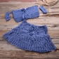 Summer hand hook knitted bikini one line shoulder clothes Europe and the United States explosive handmade female short skirt