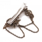 Retro punk Mechanical gear hairpin Goth Bat chain edge clip headdress