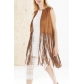 Euro-american style shawl fashion all-match women's vest suede Euro-American unhooded V-neck tassel vest shawl