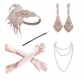 Hot selling 1920s retro feather hair tie suits peacock headwear necklace glove single dance cigarette pole