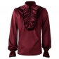 2023 New European and American men's fold shirt medieval clothing steam steaming Victoria top