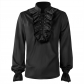 2023 New European and American men's fold shirt medieval clothing steam steaming Victoria top