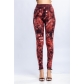 Explosive new hot selling slim-fit hip-lifting breathable super elastic nine-point pants leaf print imitation denim leggings