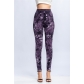 Explosive new hot selling slim-fit hip-lifting breathable super elastic nine-point pants leaf print imitation denim leggings