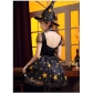 Halloween costume Party Party Game Stars Printed mesh gauze witch pompous skirt cosplay sorcerer suit