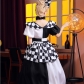 Halloween new performance costume black and white checkerboard Queen Checkerboard anthropomorphic queen large bow skirt
