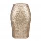 New product temperament fashion solid color sequin half skirt party banquet shiny high waist Slimming pencil skirt