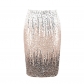 New women's mid-length high-waisted sequin gradual color change half skirt shiny pencil skirt party cocktail dress