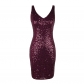 European and American nightclub bar sexy vest sequin dress fashion trend high waist slim V-neck bag buttock dress skirt