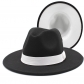 New black and white double-sided color match woolen top hat felt hat women flat brim jazz hat men Europe and America popular hat