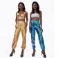 Casual sports street hip-hop party shiny phantom pants hologram laser loose women's pants