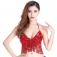 European and American sequin performance performance top belly dance sequin bra DS nightclub stage sequin fringe suit