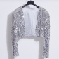 Adult sequin costume cardigan coat fashion party evening dress stage performance dress short female