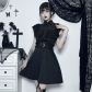 Summer new Europe and the United States dark lotus edge design sexy slim waist show breast dress female