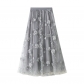 Net yarn embroidery heavy worker skirt large yarn skirt autumn new A -line literary high -waisted long skirt