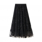 Net yarn embroidery heavy worker skirt large yarn skirt autumn new A -line literary high -waisted long skirt