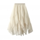 Lotus leaf gauze skirt skirt female 2023 spring high waist small, net gauze skirt half skirt