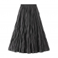 Autumn new high -waisted slimming folds mid -length large -sized A -line skirt women's skirt women