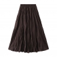Autumn new high -waisted slimming folds mid -length large -sized A -line skirt women's skirt women
