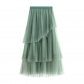 Ji new Korean version of irregular mesh cake skirt