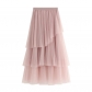 Ji new Korean version of irregular mesh cake skirt