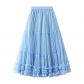 Heavy worker wooden ear stitching large puff fairy yarn skirt high waist sweet long long net yarn skirt