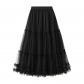 Heavy worker wooden ear stitching large puff fairy yarn skirt high waist sweet long long net yarn skirt