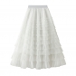 Net yarn cake half -body skirt female spring and autumn new skirt fairy white gauze skirt pleated long skirt