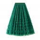 Net yarn cake half -body skirt female spring and autumn new skirt fairy white gauze skirt pleated long skirt