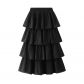 Wooden ear stitching pleated large skirt women's new summer cake skirt