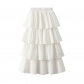 Wooden ear stitching pleated large skirt women's new summer cake skirt