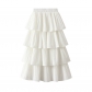 Wooden ear stitching pleated large skirt women's new summer cake skirt