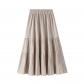 Autumn high -waisted lush velvet pleated skirt in the long skirt in the long skirt in the golden velvet skirt