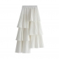 Asymmetric pleated cake skirt women's versatile mid -length lotus leaf edge irregular skirt