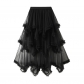 Irregular mesh cake skirt in wood ear, long waist, high -waist big swipe fairy dress long skirt