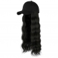 Wig female with hat wig fashion new natural duck cap one piece wig cap water ripple long roll found goods