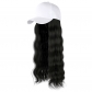 Wig female with hat wig fashion new natural duck cap one piece wig cap water ripple long roll found goods