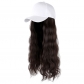 Wig female with hat wig fashion new natural duck cap one piece wig cap water ripple long roll found goods