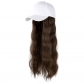 Wig female with hat wig fashion new natural duck cap one piece wig cap water ripple long roll found goods