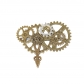 Euro-american Retro Brooch Steampunk Gear Double wing Brooch