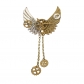 Euro-american Retro Brooch Steampunk Gear Double wing Brooch