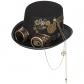 Explosive steampunk top hat gear Goth glasses retro heavy industry hat headwear