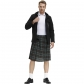 2023 New men's plaid skirt Scottish plaid skirt men's plaid pleated skirt stage performance costume