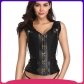 New vintage leather corset performance costume metal buckle drawstring waist vest steampunk shapewear