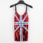 Summer new adult stage costume sexy shoulder sequin suspender Union Jack vest performance costume female tide