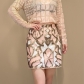 Explosive fashion new matching geometric stitching pattern heavy industry nail beads sequin short skirt A-line skirt